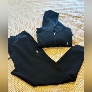Polo by Ralph Lauren Black Hoodie and Sweatpants Set